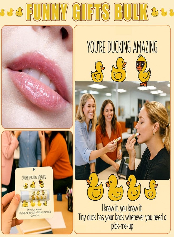 Sacubee 30 Pack Employee Appreciation Gifts Bulk Lip Balms, Thank You Gift for Staff Team Teachers Volunteers, You're Amazing Duck Theme Lip Balms for Office Event Appreciation Favor(Assorted Flavor) - Image 2